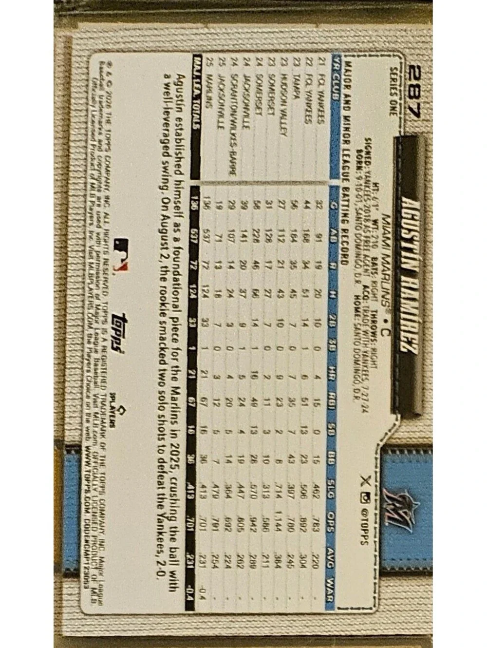 2026 Topps Agustín Ramírez Topps All-Star Rookie Cup #287